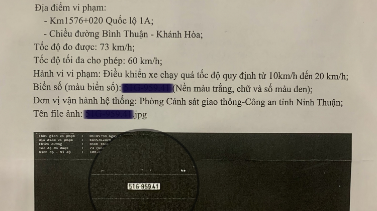 Bị gửi giấy phạt nguội nhưng hình ảnh tối thui, chỉ thấy biển số xe, nhờ các bác tư vấn