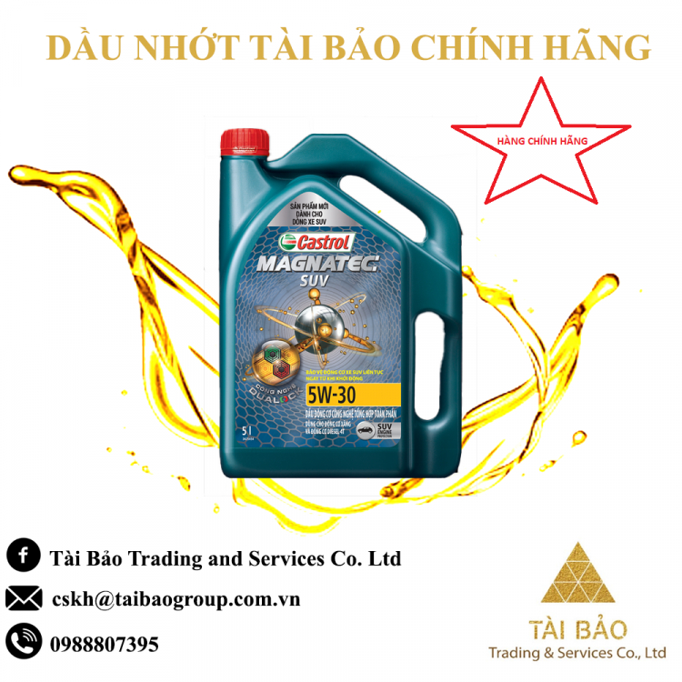 CASTROL MAGNATEC SUV 5W-30 SN - BẢO VỆ ĐỘNG CƠ XE VƯỢT TRỘI, LIÊN TỤC