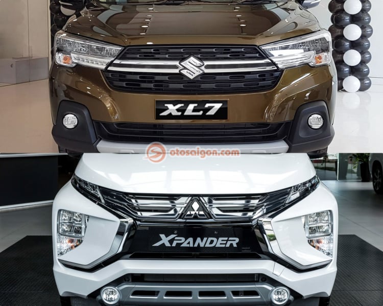 So sánh ngoại thất mặt trước Suzuki XL7 và Mitsubishi Xpander