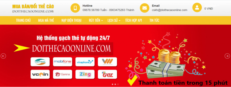 Doithecaoonline dịch vụ thu mua đổi thẻ nhanh chóng