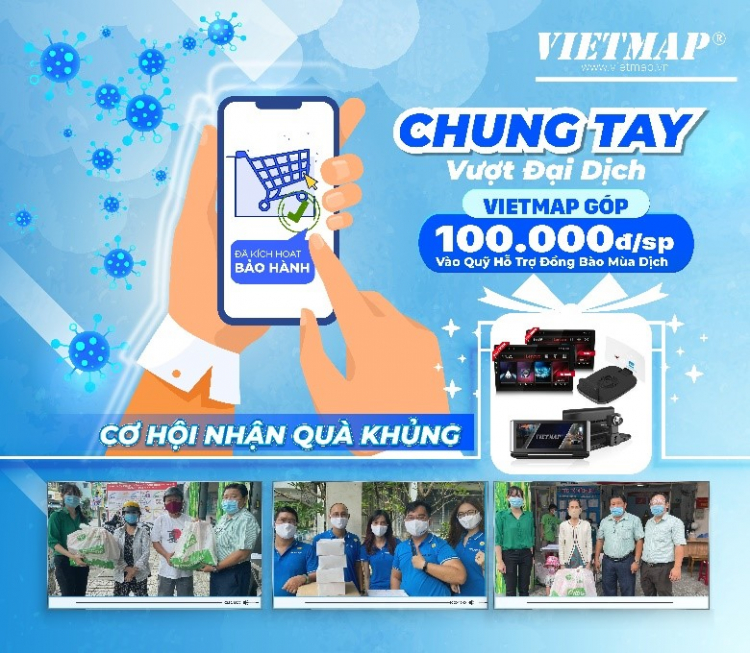 VietMap - Chung tay vượt đại dịch đóng góp 100.000đ/ sản phẩm bán ra vào quỹ hỗ trợ đồng bào mùa dịch