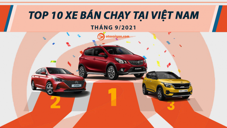 Infographic Top 10 xe bán chạy tại Việt Nam tháng 9/2021