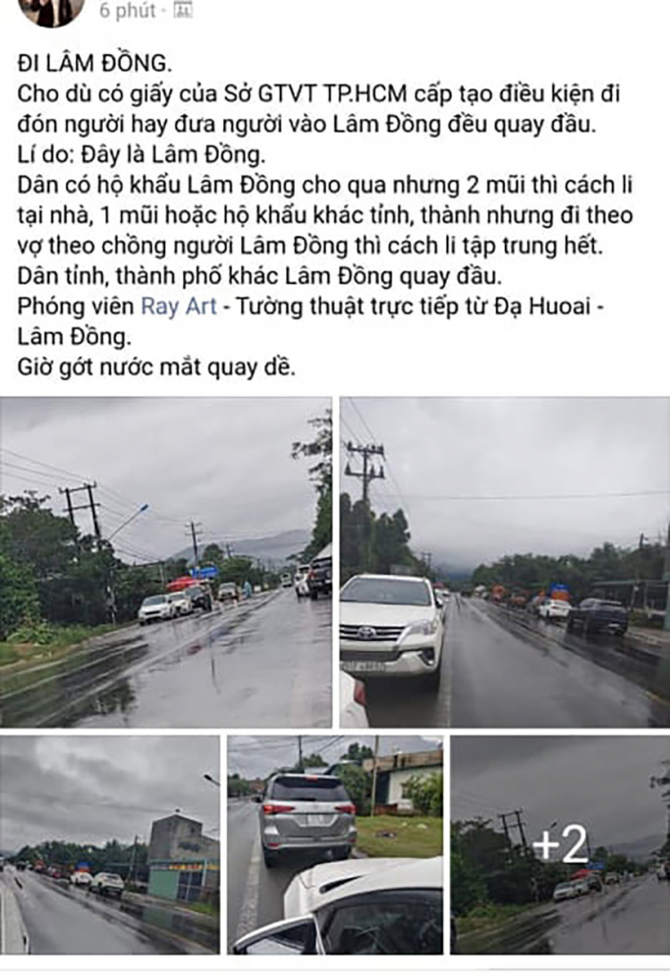 Các xe cá nhân bắt buộc phải quay đầu không thể vào địa bàn tỉnh Lâm Đồng nếu không có hộ khẩu