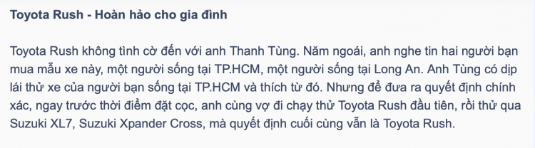 Toyota Rush gầm cao, nội thất rộng: ‘Ngôi nhà an yên thứ 2’ trong mùa dịch Toyota Rush gầm cao, nội thất rộng: ‘Ngôi nhà an yên thứ 2’ trong mùa dịch