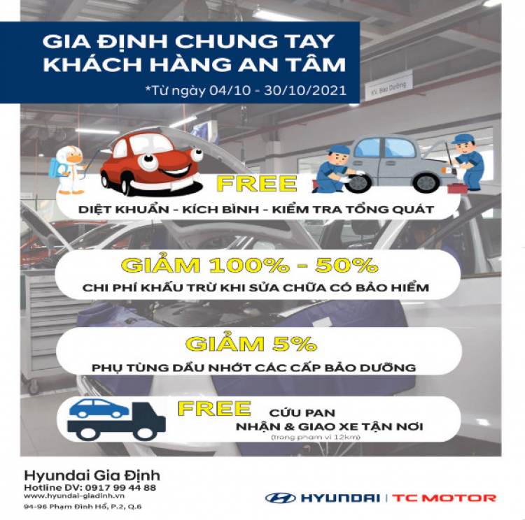 KM tháng 10 Dịch vụ tại Hyundai