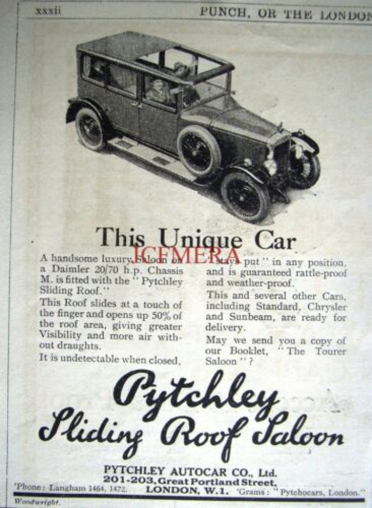 Pytchley 1927 giới thiệu trang bị cửa sổ trời