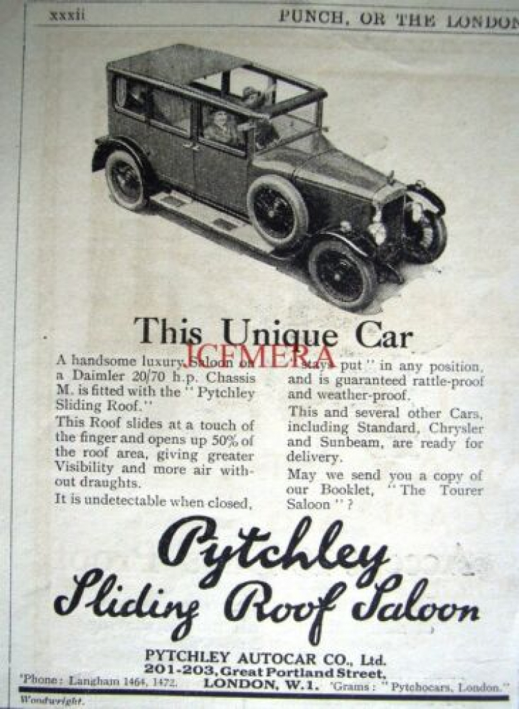 Pytchley 1927 giới thiệu trang bị cửa sổ trời Pytchley 1927 giới thiệu trang bị cửa sổ trời