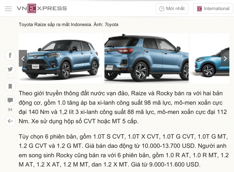 So sánh Toyota Raize 2022 tại Việt Nam và Nhật Bản: Có khác biệt nhiều về trang bị?