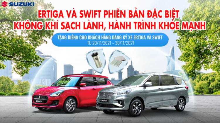 1. Tặng bộ đôi gồm máy lọc không khí ô tô và lọc điều hòa hiệu suất cao khi mua Ertiga & Swift.png