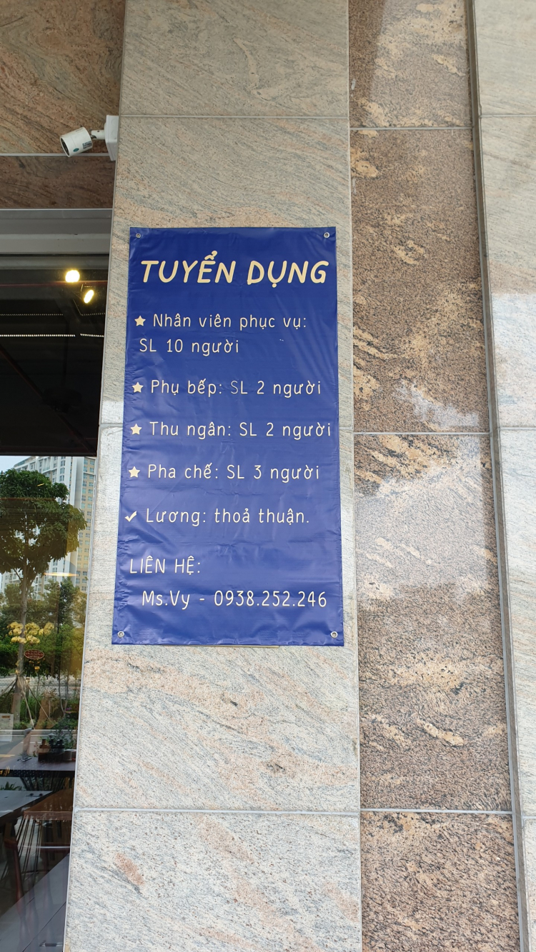 Nhà hàng mới mở tuyển gấp nhân viên, TG linh hoạt, lương thỏa thuận