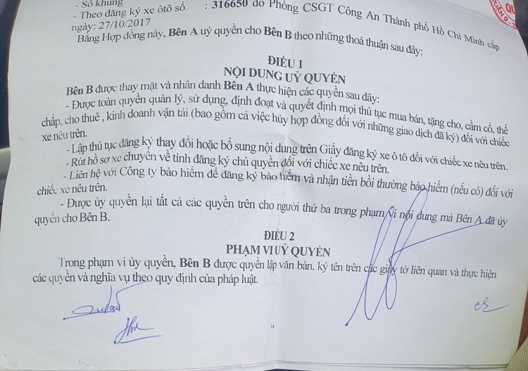 Em có ủy quyền và tự sang tên xe cho chính mình được không? Em có ủy quyền và tự sang tên xe cho chính mình được không?
