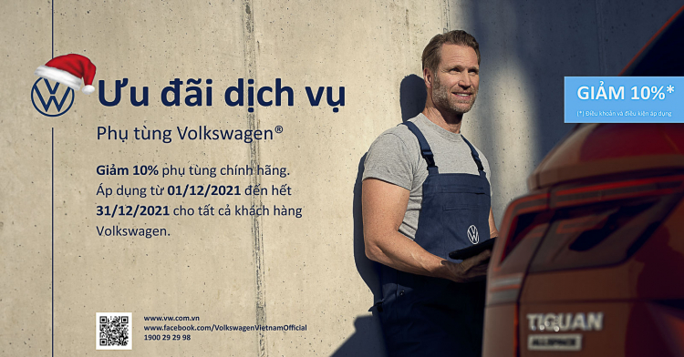 [Khuyến mại] Hỗ trợ phí trước bạ lên đến 50% và giảm 10% phụ tùng chính hãng từ Volkswagen Việt Nam