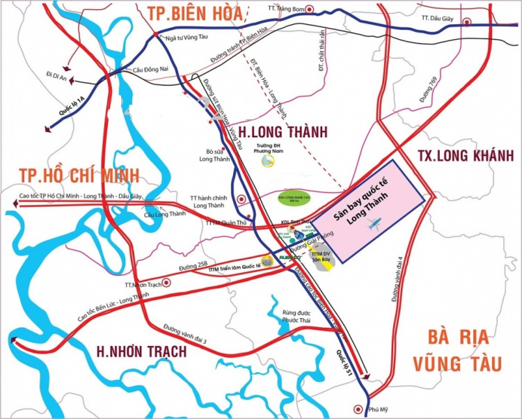 Các dự án gần sân bay Long Thành Các dự án gần sân bay Long Thành