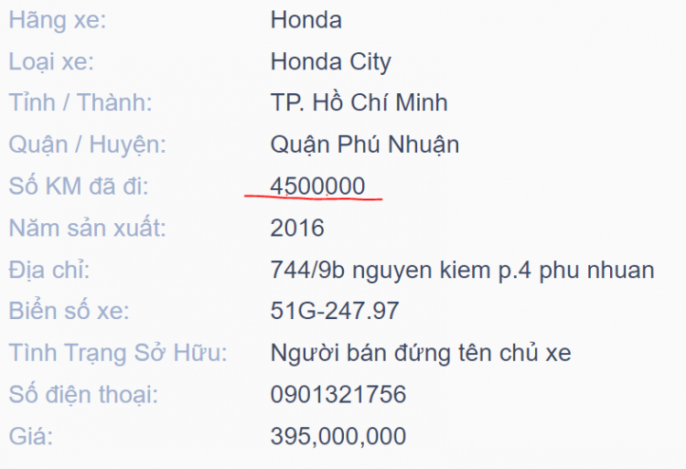 Honda City xe gia đinh số tự động bstp odo 45000km