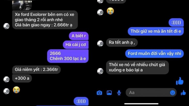 Khan hàng, Ford Explorer 2022 bị bán chênh giá 300 triệu đồng nếu muốn lấy xe sớm Khan hàng, Ford Explorer 2022 bị bán chênh giá 300 triệu đồng nếu muốn lấy xe sớm