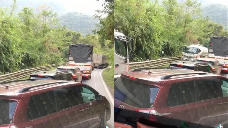 [Video] Cứ kẹt xe trên đèo Bảo Lộc lại thấy xe rau 49 trổ tài chạy bất chấp