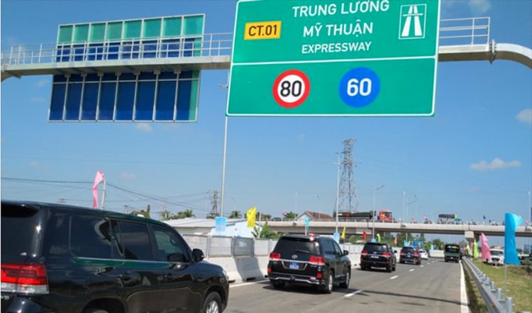 Tốc độ trên cao tốc Trung Lương - Mỹ Thuận 