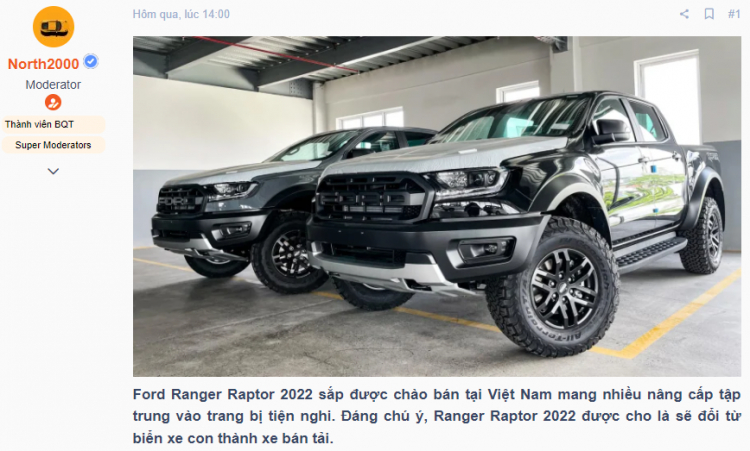 Ford Ranger Raptor 2022 ấn định lịch ra mắt, chờ đợi động cơ V6 mạnh hơn 240 mã lực