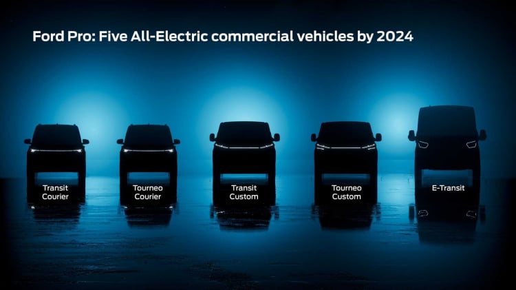 Ford công bố dàn xe điện hoàn toàn mới, có cả Tourneo và Transit