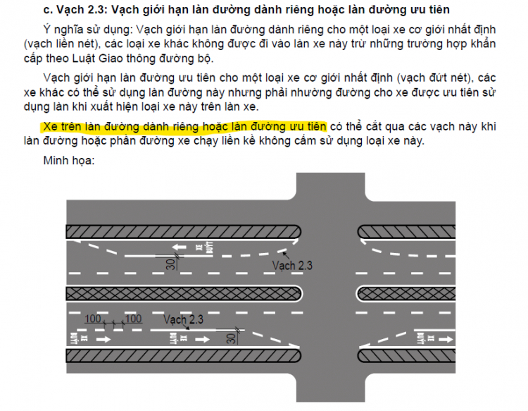 Biển R412 có phải kết hợp với vạch 2.3 mới đúng chuẩn?