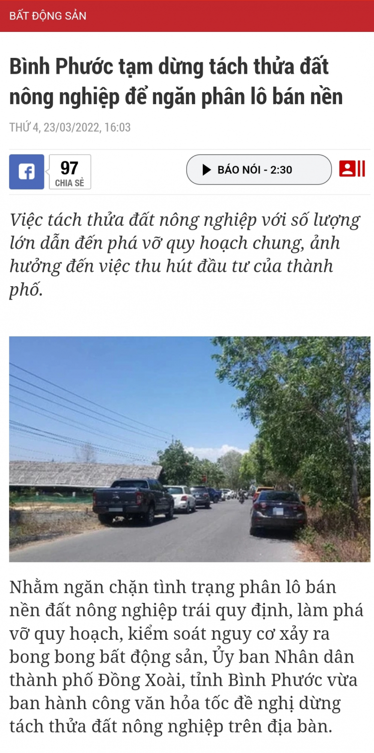 " Đề nghị cấm 'chia lô bán nền' khi sửa luật Đất đai "