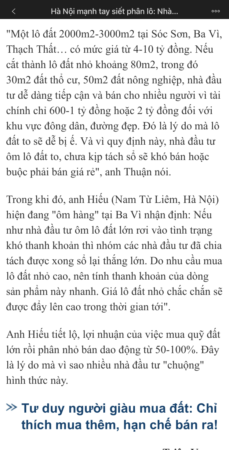 " Đề nghị cấm 'chia lô bán nền' khi sửa luật Đất đai "