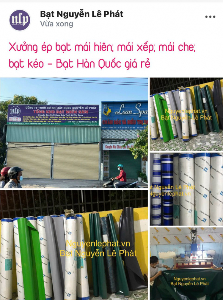 Xưởng May Ép Bạt Mái Hiên Mái Xếp Long Thành, May Ép Bạt Kéo Che Nắng tại Long Thành