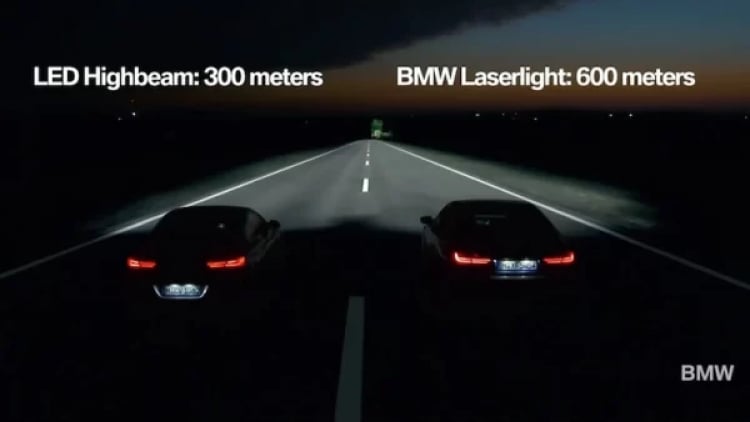 Chiếc xe BMW đầu tiên trên thế giới sử dụng công nghệ đèn pha Laser Light