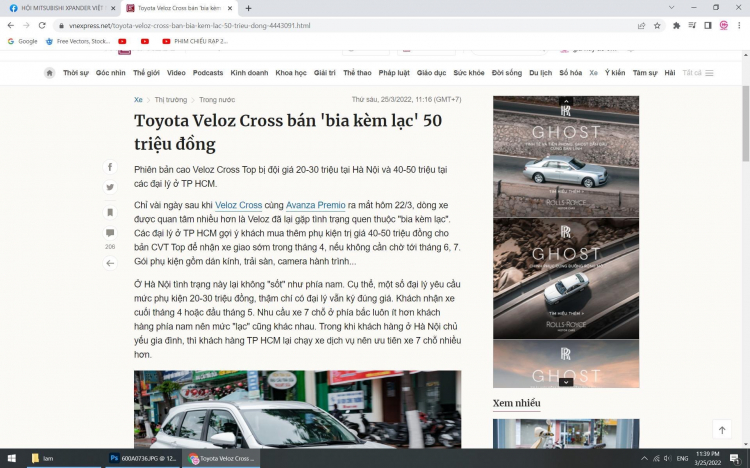 Toyota Veloz Cross 2022 về đại lý, bản tiêu chuẩn giao ngay trong tháng 3, không kèm "lạc"