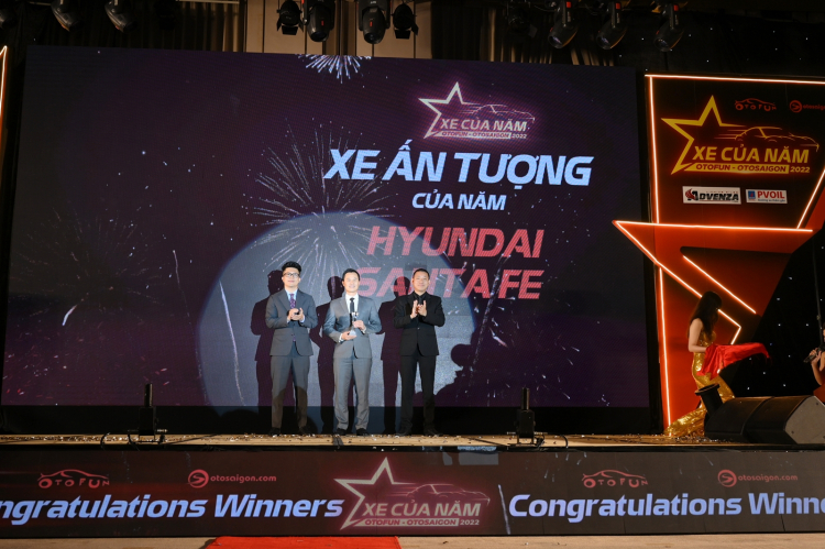 Hyundai Santa Fe được vinh danh là XE ẤN TƯỢNG CỦA NĂM 2022 tại Việt Nam