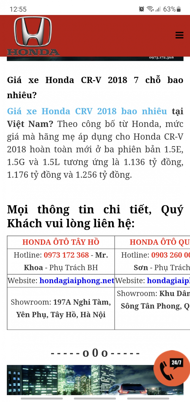 Giá  Honda CR-V giảm khủng