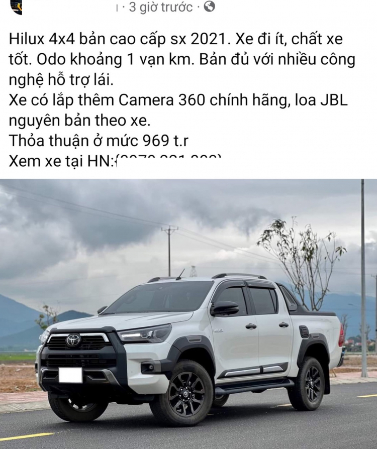 Xe mới khan hàng đến giữa năm, Toyota Hilux cũ đội giá ngang xe mới