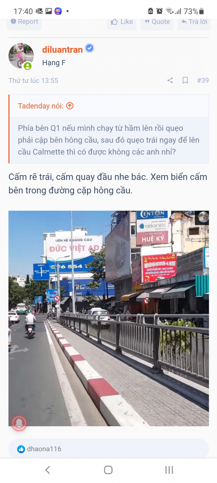 Quay đầu xe chân cầu  Calmette phía Q4