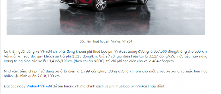 VinFast VF e34 giao được hơn 400 xe trong tháng 3/2022