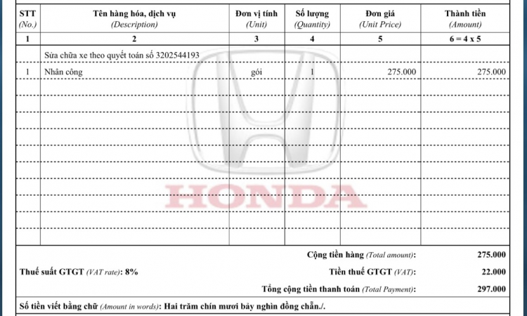 Honda tính tiền cục pin chìa khóa CR-V 300k, thiệt đau lòng