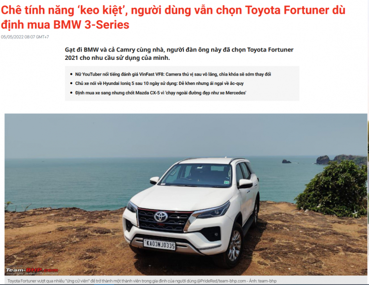Toyota thêm trang bị, tăng giá bán Fortuner 2022 tại Việt Nam