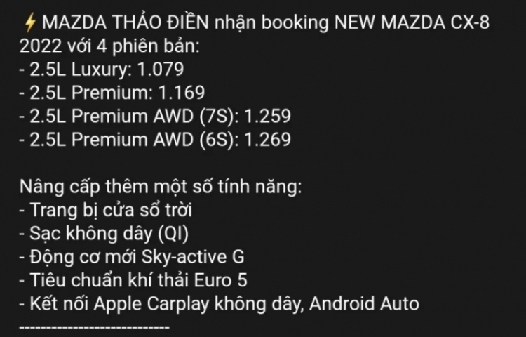 CX8 đang khuyến mãi giảm hơn 100tr, giá này đã tốt chưa?