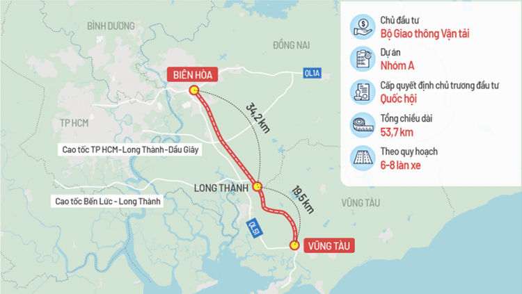 Cao tốc Biên Hòa - Vũng Tàu dự kiến khởi công năm 2023 và hoàn thành năm 2025