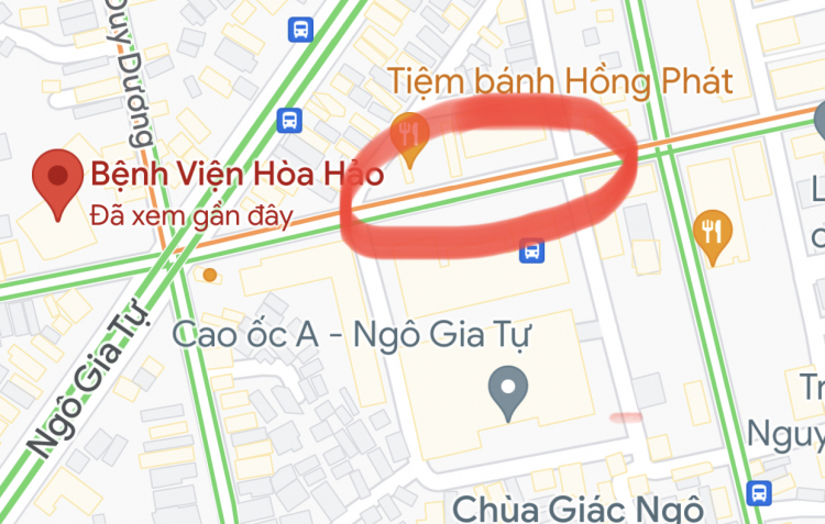 Hỏi Bãi đỗ xe gần bệnh viện Hòa Hảo?