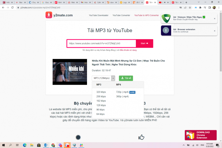 download video mp4 từ youtube