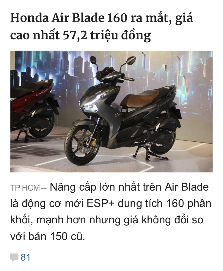 Đã nhá đèn... Honda Airblade 160cc