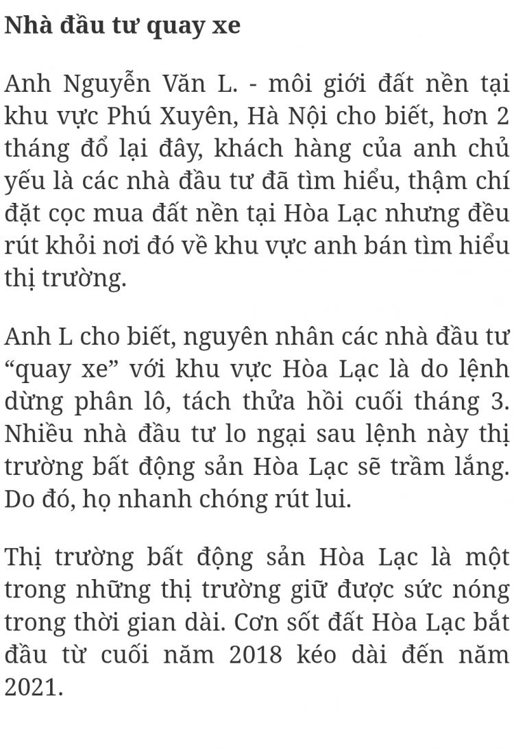 Nhà đầu tư " quay xe " với thủ phủ phân lô bán nền