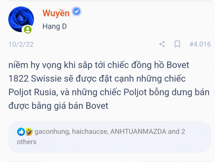 khi Đồng hồ Poljot đặt bên cạnh Đồng hồ Bovet