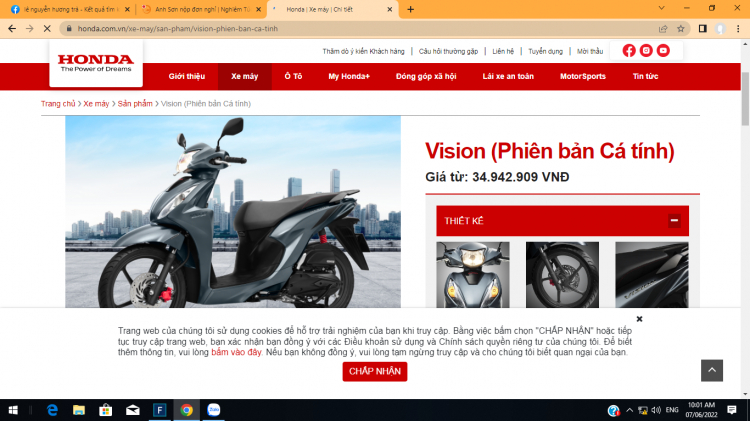 Bọn Honda ngày càng xl giá con vision 34m ra head báo 54m