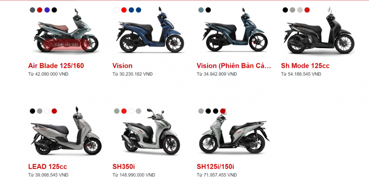 Honda Vision giá lăn bánh lên tới 60 triệu