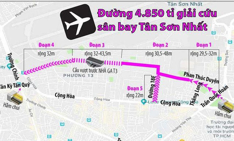 Tháng 11 khởi công dự án gần 5.000 tỷ "giải cứu" ùn tắc sân bay Tân Sơn Nhất