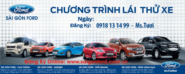 Long An, Tiền Giang, Bến Tre, Mời lái thử xe Ford
