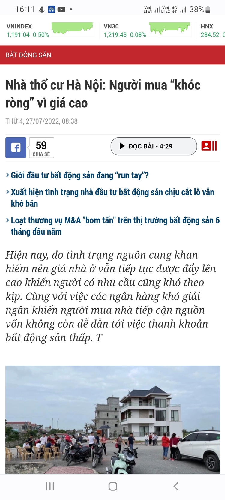 Giá Nhà Thổ cư Hà Nội