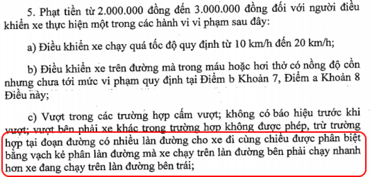 Lại bắt lỗi vượt phải!