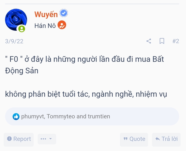 " F0 " - những Kẻ gom tiền cho Thị trường Bất Động Sản phổ thông